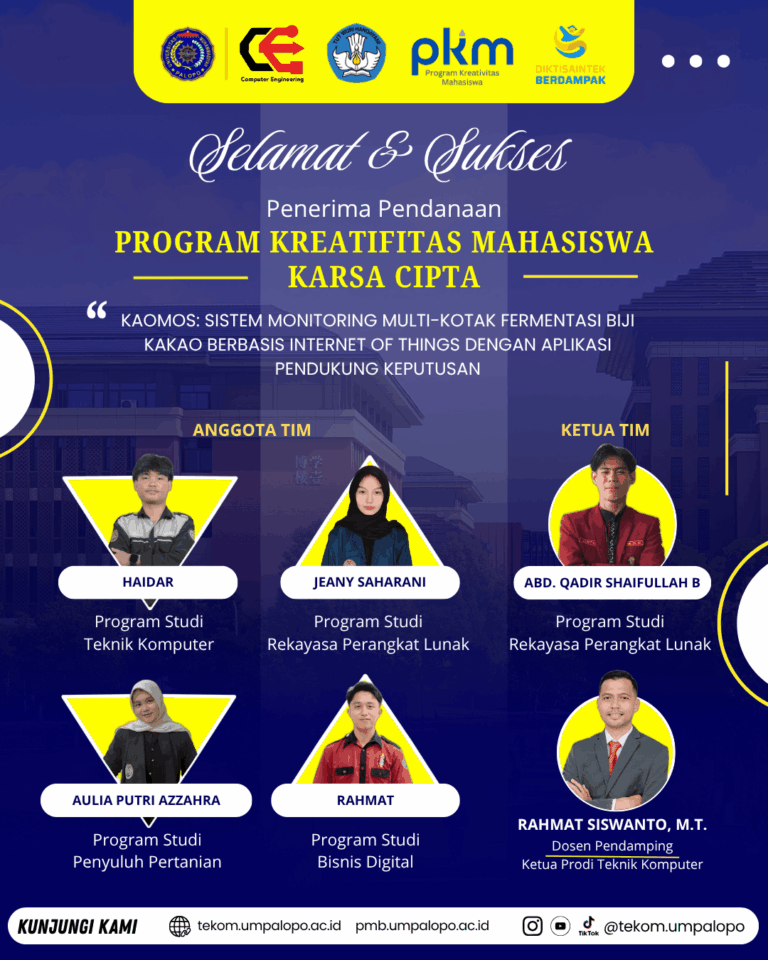 Mahasiswa Teknik Komputer UMPalopo Raih Pendanaan PKM-KC 2026 Lewat Inovasi Monitoring Fermentasi Kakao Berbasis IoT